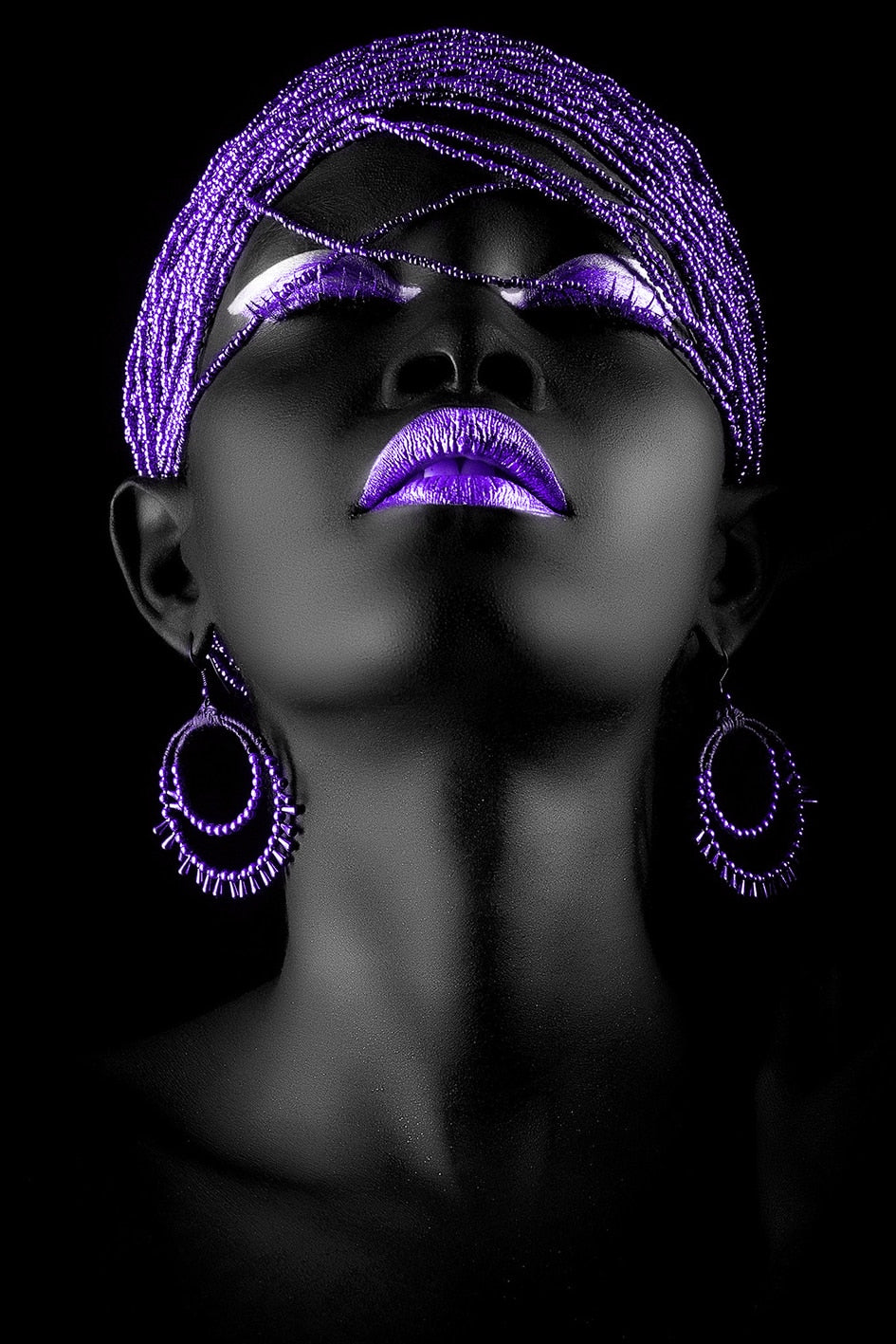 African Woman Wall Art Canvas. Living Room Abstract Photo Art Canvas. Black Beauty Designer Art. Modern Home Decor Art. WickedYo.